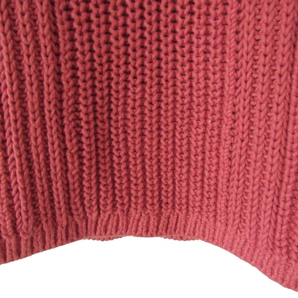 Banana Republic Garment Dyed Short Sleeve Sweater Small Red Clay Chunky Knit - Picture 6 of 9